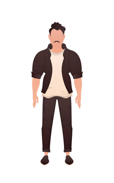 Young guy in full growth. Isolated. Cartoon style. Vector illustration - Vector, Image