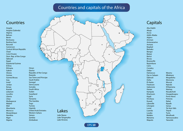 Länder und Hauptstädte Afrikas - Vektor, Bild
