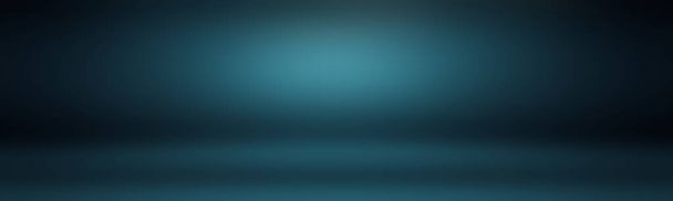 Abstract Luxe verloop Blauwe achtergrond. Glad Donkerblauw met zwarte vignet Studio Banner. - Foto, afbeelding