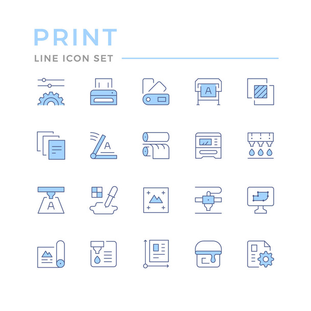 Set color line icons of print - Vektori, kuva