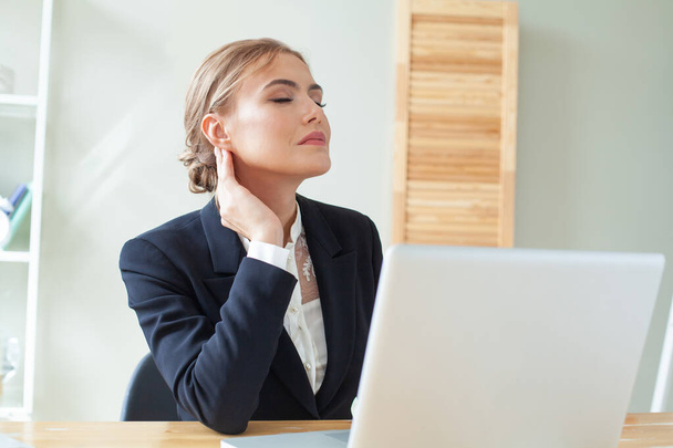 Businesswoman get stressed while having a problem at work in office - Photo, Image