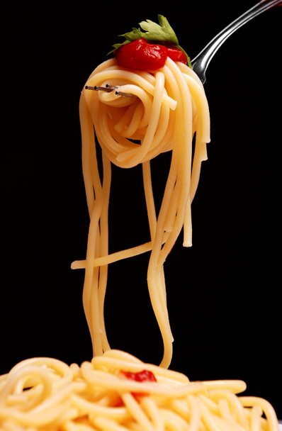 spaghetti sur une fourchette - Photo, image
