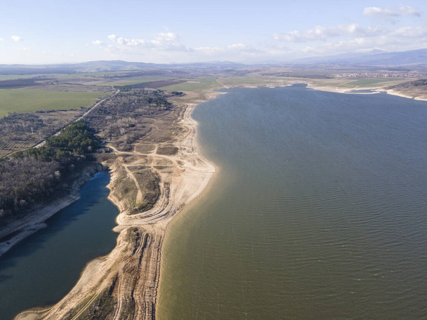 Aerial view of Pyasachnik (Sandstone) Reservoir, Sredna Gora Mountain, Plovdiv Region, Bulgaria - Photo, Image