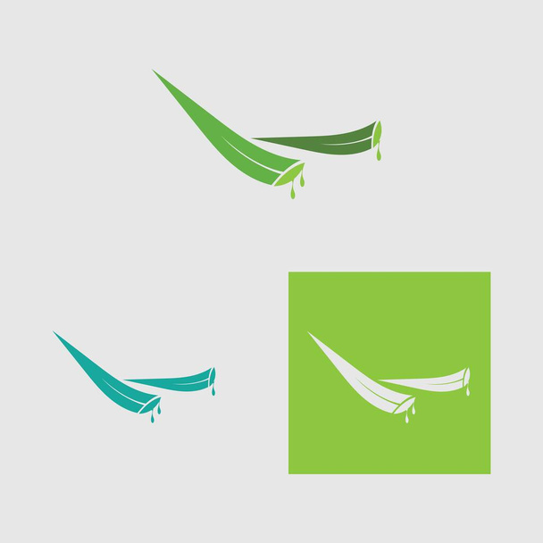 kokoelma Aloe Vera logo malli, Vihreä lehti aloe vera etiketti - Vektori, kuva