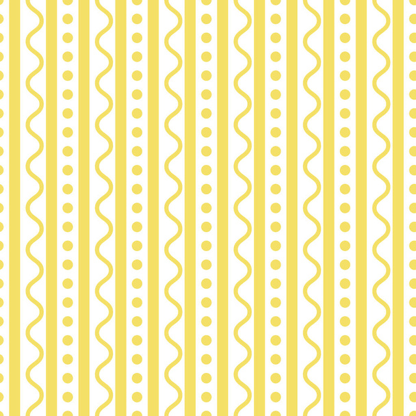Żółty vintage wzór na lato, geometryczne abstrakcyjne tło z pionowymi paskami - Wektor, obraz