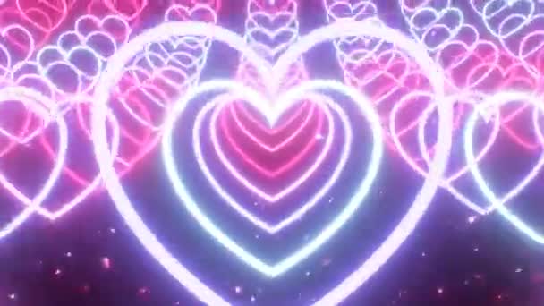 Neon Lights Love Heart Tunnel Background💕Pink Heart Background