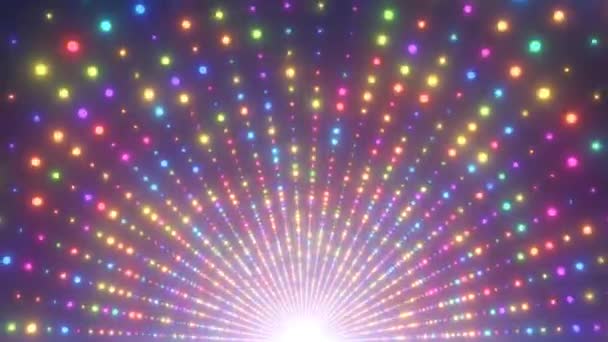 Rainbow Arch Tunnel Arc Bright Flash Neon Glow Spectrum Dots Lights - 4K Seamless VJ Loop Motion Background Animation - Filmati, video