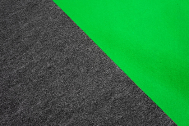Union between a grey and a green carpet from above - Photo, Image