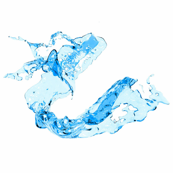 3D Rendering of Abstract Clear water Splash on White Background - Photo, Image