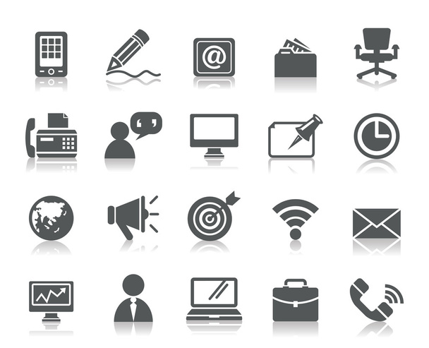 ícones de negócios e comunicação
 - Vetor, Imagem