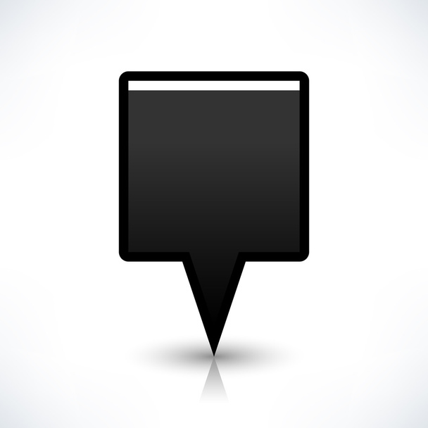 Black map pin location sign rounded square shape icon - Vector, Image