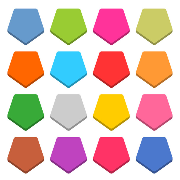 16 blank icon set hexagon web button on white background - Vector, Image