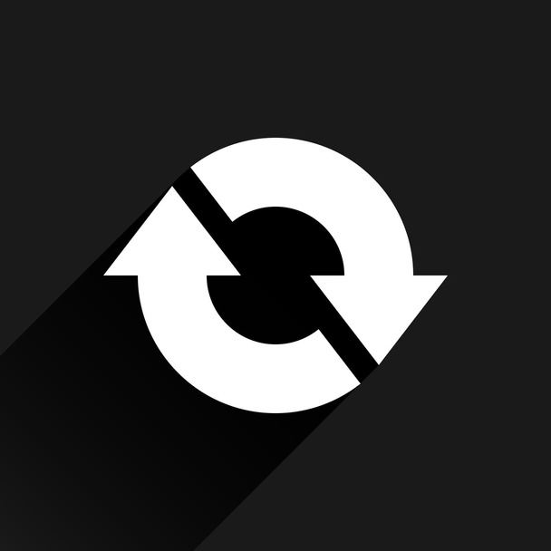 Fehér nyíl ikon reload, frissítés, forgatás, reset, ismétlés jele - Vektor, kép