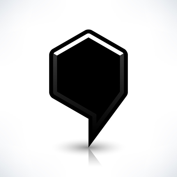 Fekete Térkép pin helyen jel lekerekített hatszög alakú ikonra - Vektor, kép