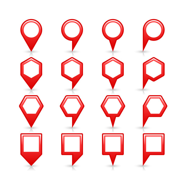 Κόκκινο χρώμα Χάρτης καρφίτσα εικονίδιο σατέν τοποθεσία σημάδι με αντίγραφο κενό χώρο - Διάνυσμα, εικόνα