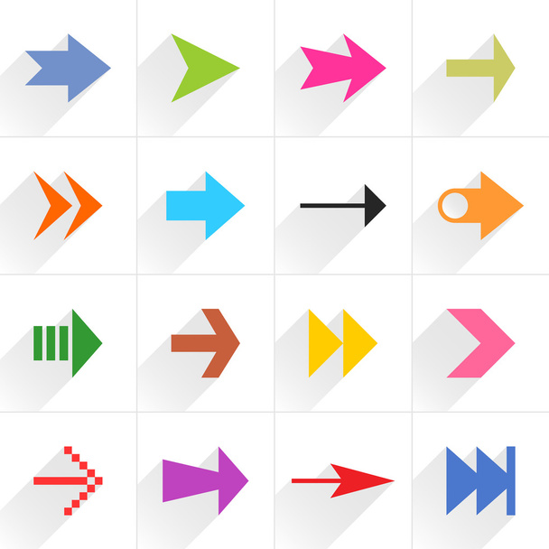 16 iconos planos flecha
 - Vector, Imagen