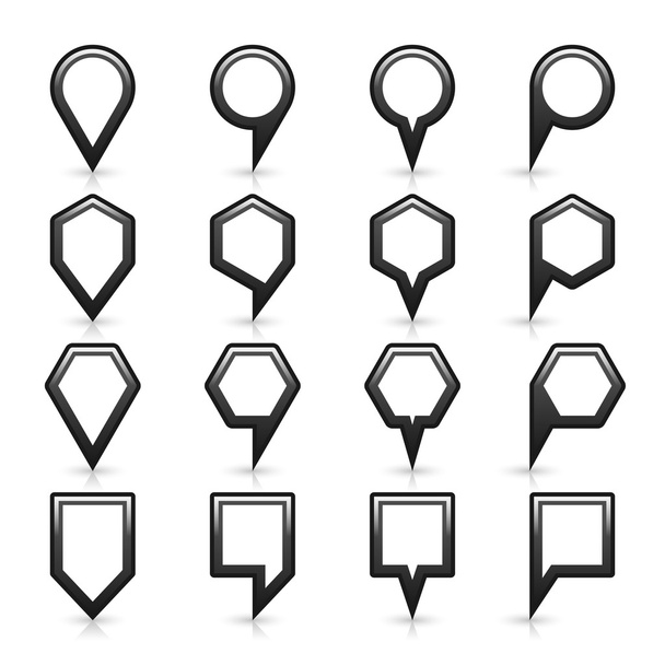 Gray color map pin icon satin location sign with empty copy space - Vector, Image