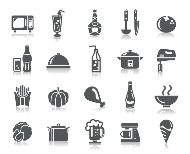 Iconos de alimentos y bebidas
 - Vector, imagen