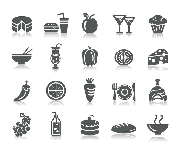 Food and Drinks Icons - Vector, Image