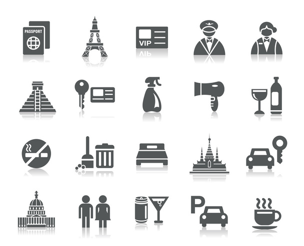 Hotel and Tourism Icons - Vector, Image