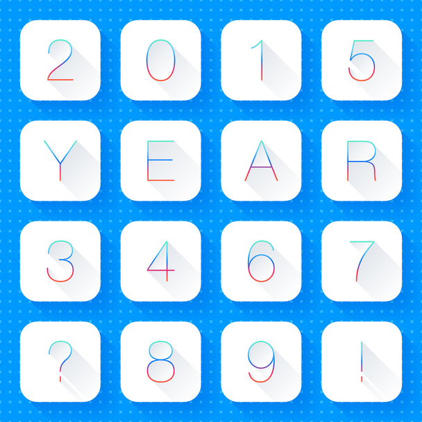 Yeni yıl 2015 başlık rakamlar 1 2 3 4 5 6 7 8 9 0. - Vektör, Görsel