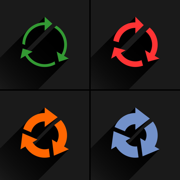 Actualización de icono de flecha 4, rotación, restablecer, repetir, conjunto de letreros de recarga
 - Vector, imagen