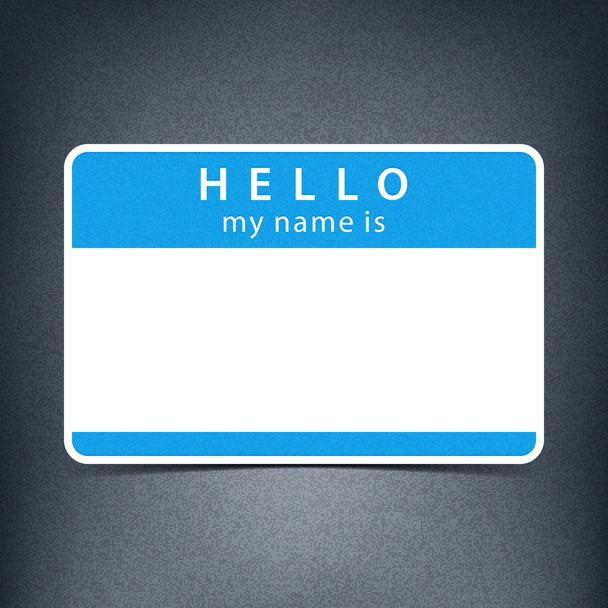 Blauwe naamplaatje leeg - Vector, afbeelding