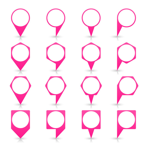 Roze lege kaart pin tekenen - Vector, afbeelding