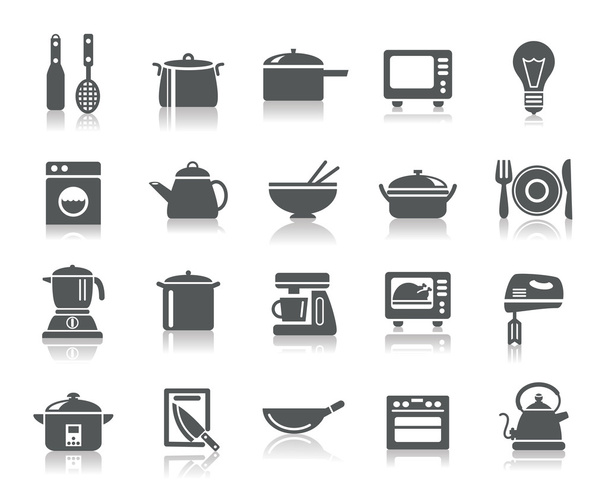 ustensiles de cuisine icônes - Vecteur, image