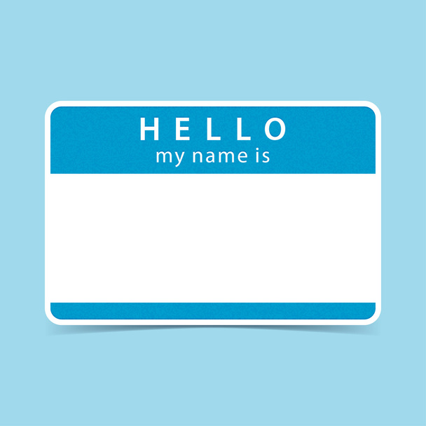 Blue blank name tag - Vector, Image