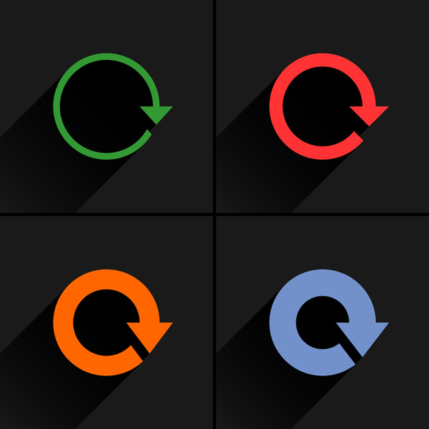 Actualización de icono de flecha 4, rotación, restablecer, repetir, conjunto de letreros de recarga
 - Vector, imagen