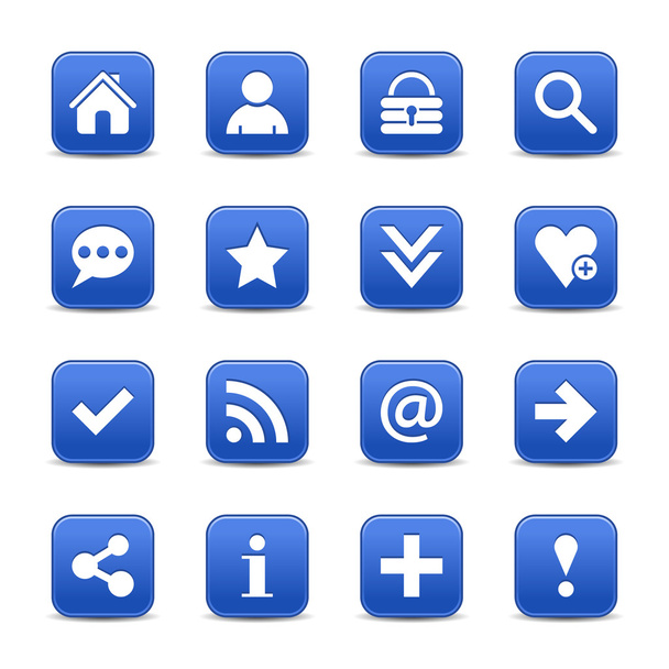 16 ikon web kobaltu - Wektor, obraz
