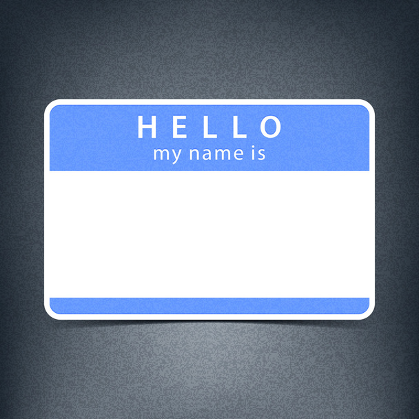 Blue name tag blank - Vector, Image
