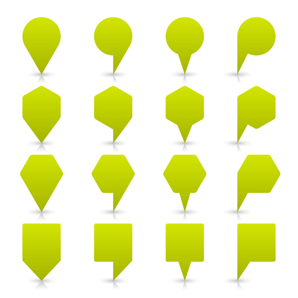 Icono de pin de mapa de color verde signo de ubicación satinado con espacio de copia vacío
 - Vector, imagen