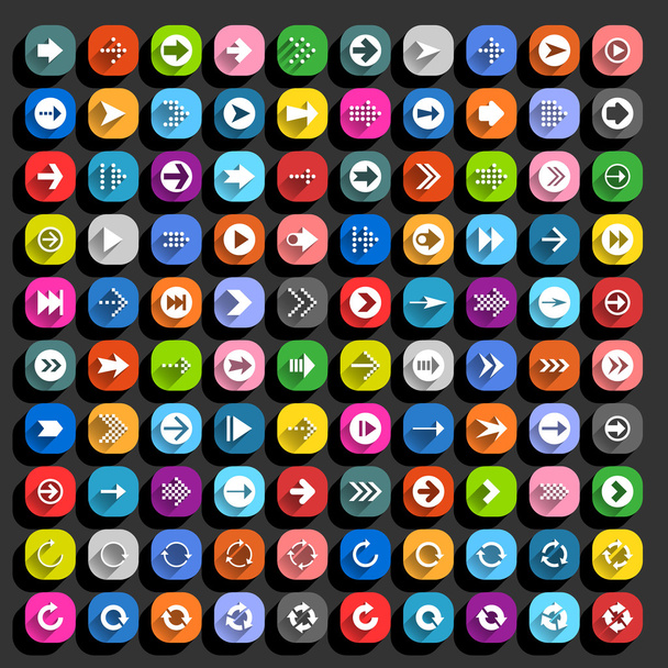 Ensemble d'icônes de 100 flèches
 - Vecteur, image