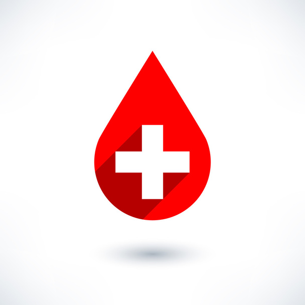 Donate drop blood red sign - Vector, Image