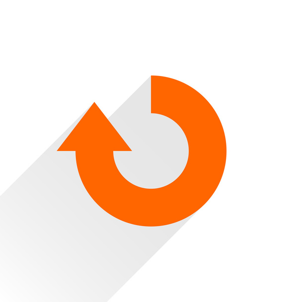 Orangefarbenes Pfeil-Symbol neu laden, aktualisieren, drehen, zurücksetzen, Zeichen wiederholen - Vektor, Bild