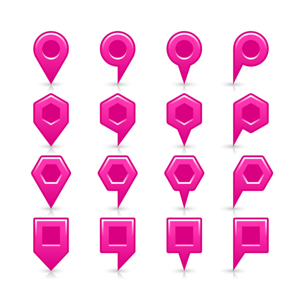 Růžová barva mapa pin ikonu satén umístění znamení s prázdnou kopii prostoru - Vektor, obrázek