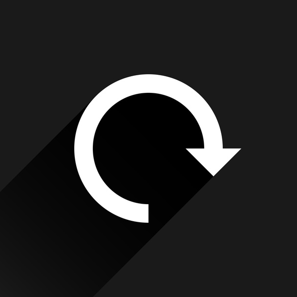 Bílá šipka ikonu reload, aktualizovat, rotace, reset, opakujte přihlášení - Vektor, obrázek