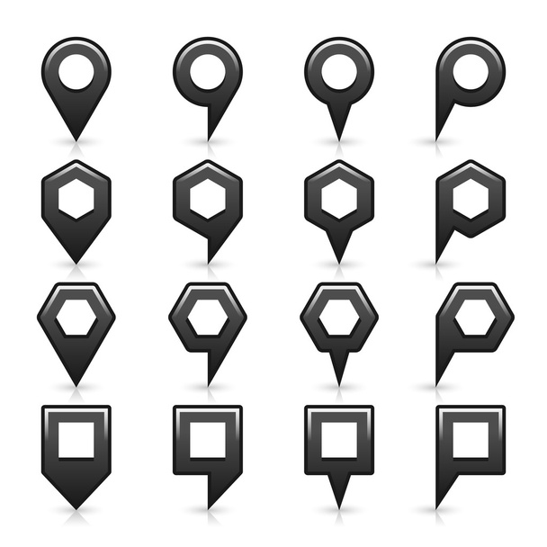 Color gris mapa pin icono satén signo de ubicación con espacio de copia vacío
 - Vector, Imagen