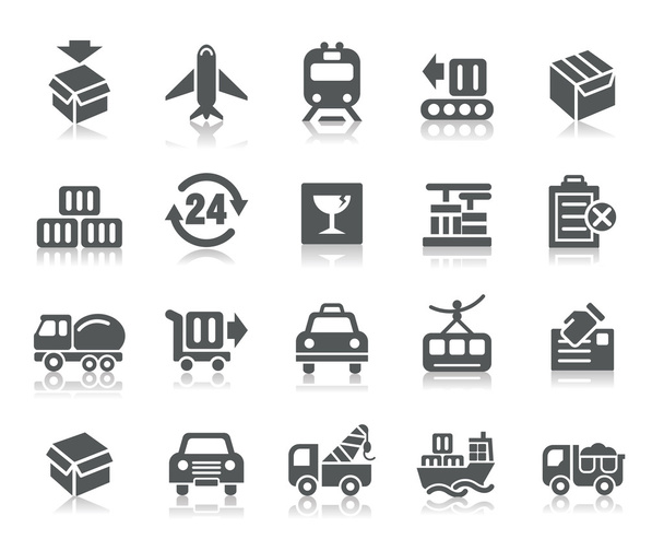 Logistyka i transport ikony - Wektor, obraz