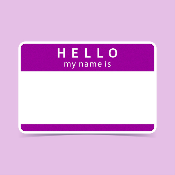 Violet name tag blank - Vector, Image