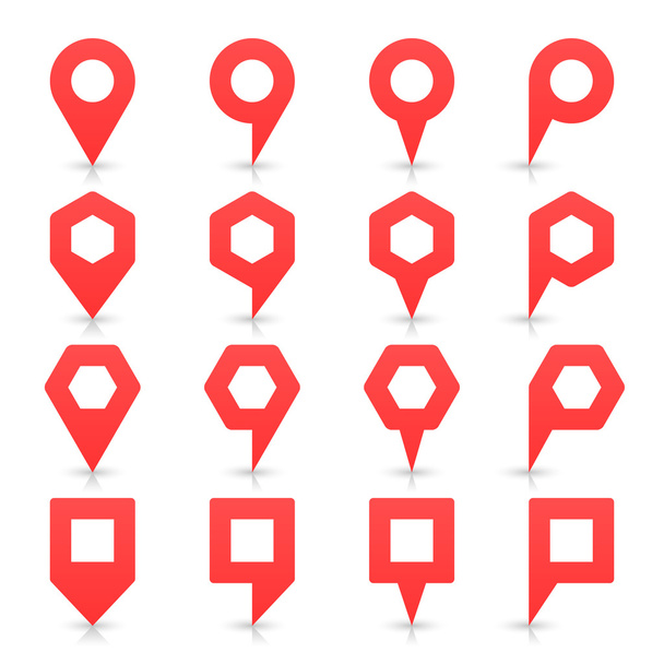 Red color map pin icon satin location sign with empty copy space - Vector, Image