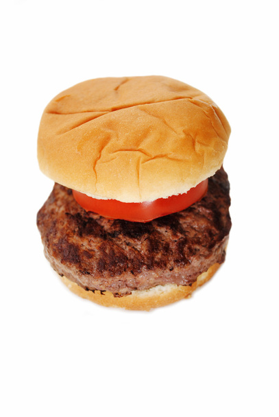 Sándwich de hamburguesa jugosa gruesa aislado en blanco
 - Foto, imagen