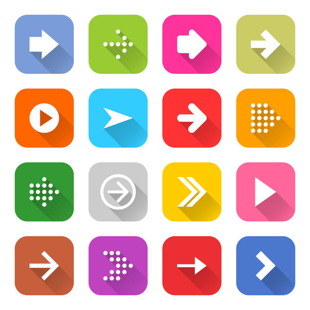 16 iconos de flecha conjunto
 - Vector, Imagen