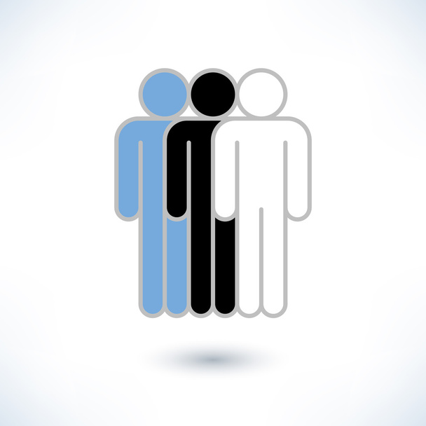 Έγχρωμο λογότυπο τρεις άνθρωποι - Διάνυσμα, εικόνα