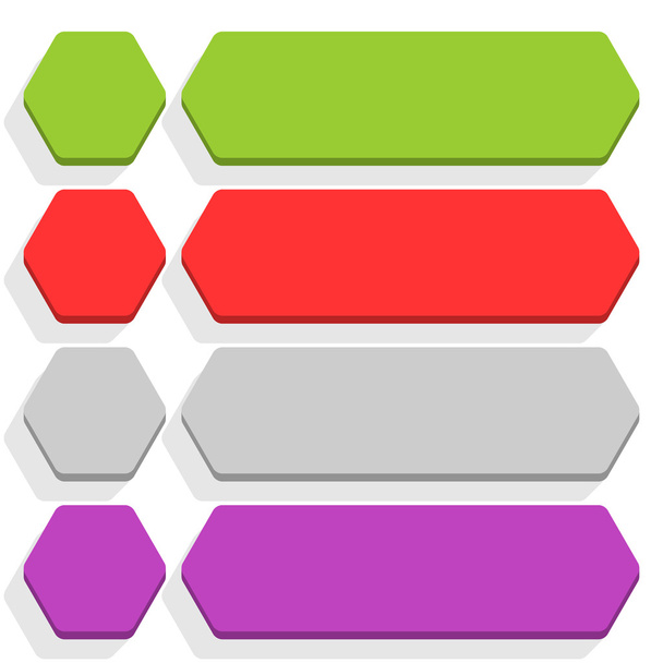 Blank hexagon and rectangle icons - Vector, imagen