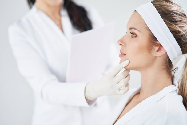 A scene of medical cosmetology treatments botox injection. - Photo, image