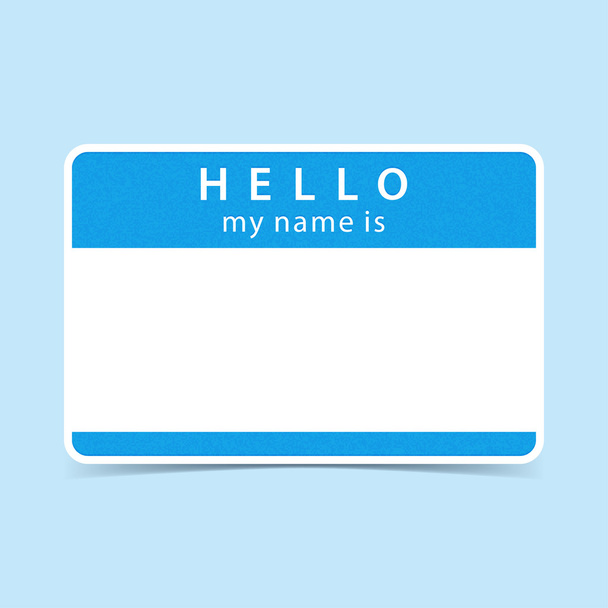 Blue blank name tag - Vector, Image