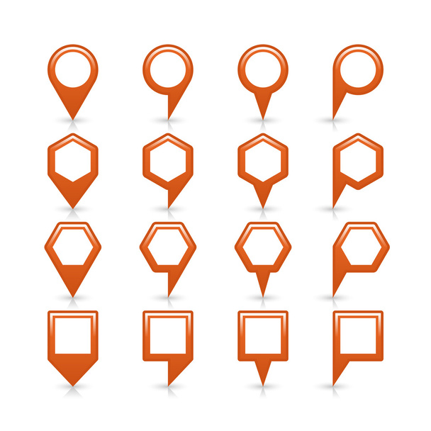 Оранжевый цвет карты пин значок атласного местоположения знак с пустым местом копирования
 - Вектор,изображение